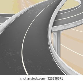 Elevated road scene,transportation vector background