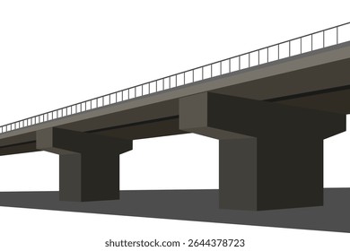 Estrada com pedágio elevada isolada em fundo branco