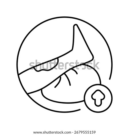elevating injured limb line icon vector. elevating injured limb sign. isolated contour symbol black illustration