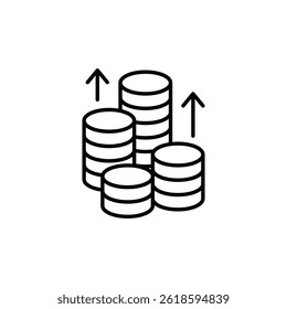 Elevating Monetary Value: Stacks of Coins Illustrating Financial Growth and Success