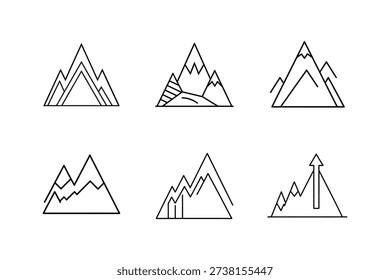 elevation gain icon line art vector illustration isolated