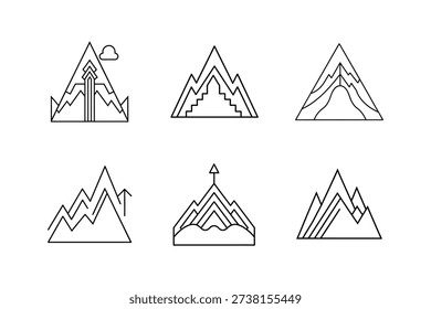 elevation gain line art vector illustration isolated