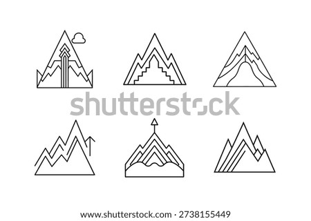 elevation gain line art vector illustration isolated