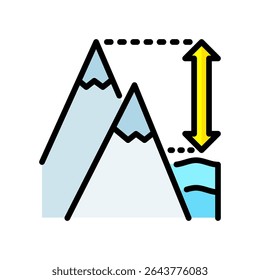 Ícone de elevação Ilustração de vetor de cor linear