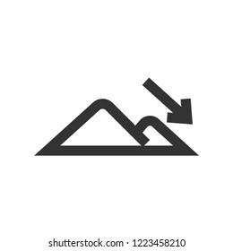 Elevation icon in thick outline style. Black and white monochrome vector illustration.