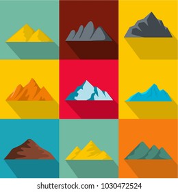 Elevation icons set. flat set of 9 elevation vector icons for web isolated on white background