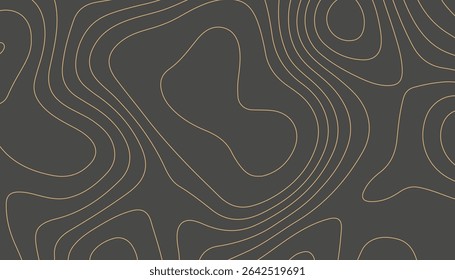Plano de Fundo do Mapa de Elevação com Contornos Laranja Suaves