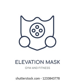 Elevation mask icon. Elevation mask linear symbol design from Gym and Fitness collection. Simple outline element vector illustration on white background