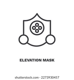 elevation mask icon. Thin line elevation mask icon from Fitness and Gym collection. Outline vector isolated on white background. Editable elevation mask symbol can be used web and mobile