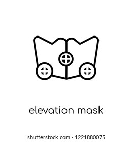 Elevation mask icon. Trendy modern flat linear vector Elevation mask icon on white background from thin line Gym and fitness collection, editable outline stroke vector illustration