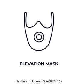 elevation mask outline icon. Linear vector from gym concept. Thin line elevation mask icon isolated on white background