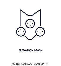 elevation mask outline icon.  Thin line icon from gym and fitness collection. Editable vector isolated on white background