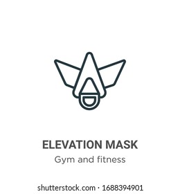 Elevation mask outline vector icon. Thin line black elevation mask icon, flat vector simple element illustration from editable gym and fitness concept isolated stroke on white background