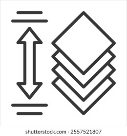 Elevation Outline Icon Vector Illustration
