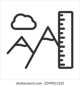 Elevation Outline Icon Vector Illustration