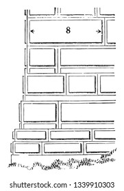 Elevation of Platform at Pasargadae white marble columns large squared stones joined without cement cultivated skill assyrian architecture vintage line drawing or engraving illustration.