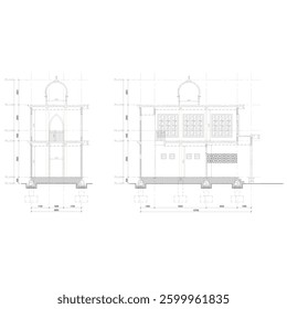 elevation sketch of the building for the prayer room