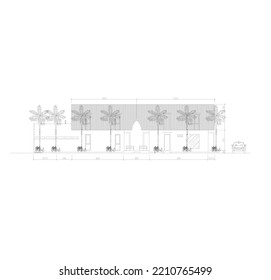 elevation sketch or front view of the building