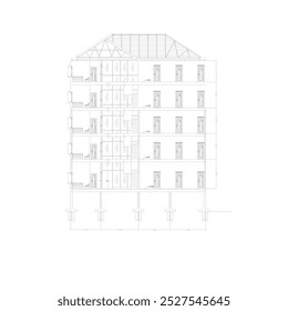 elevation sketch of a multi-storey building