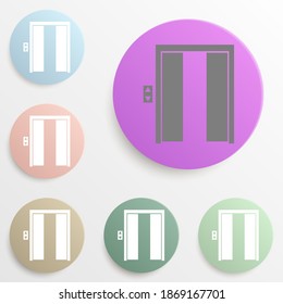 elevator badge color set. Simple glyph, flat vector of web icons for ui and ux, website or mobile application