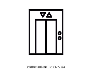 Elevator black icon on white background.