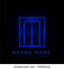 Elevator blue chromium metallic logo