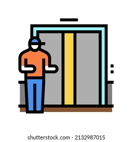 elevator in building color icon vector. elevator in building sign. isolated symbol illustration