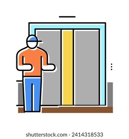 elevator in building color icon vector. elevator in building sign. isolated symbol illustration