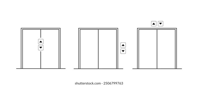 elevator button and icon set information vector