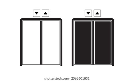 elevator button and icon set information vector