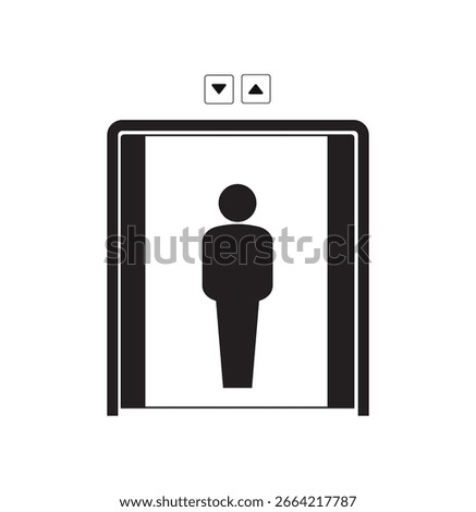 elevator button and icon set information vector