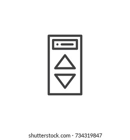 Elevator buttons line icon, outline vector sign, linear style pictogram isolated on white. Symbol, logo illustration. Editable stroke