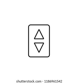 Panel de botones del ascensor con flechas. Imagen de cliente aislada en fondo blanco