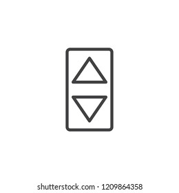 Elevator buttons panel outline icon. linear style sign for mobile concept and web design. Down and up lift buttons simple line vector icon. Symbol, logo illustration. Pixel perfect vector graphics