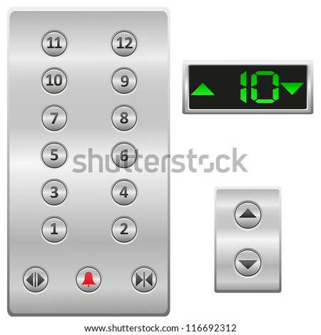 elevator buttons panel vector illustration isolated on white background