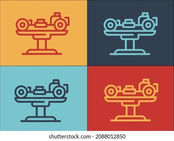 Elevator Car Mechanism Logo Template, Simple Flat Icon of automobile,mechanical,vehicle