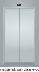Elevator closed door. vector illustration