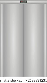 Elevator closed door. vector illustration