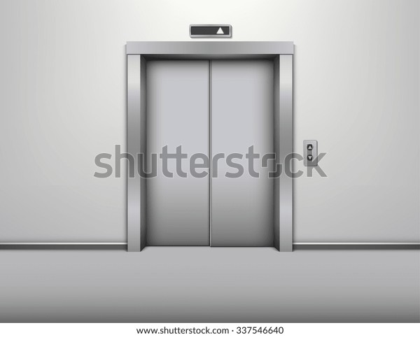 Elevator Closed Door Vector Illustration Stock Vector Royalty