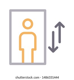 elevator colour line vector icon