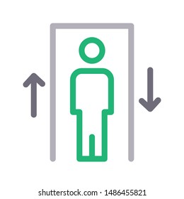 elevator colour line vector icon