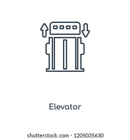 Elevator concept line icon. Linear Elevator concept outline symbol design. This simple element illustration can be used for web and mobile UI/UX.