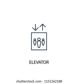 elevator concept line icon. Simple element illustration. elevator concept outline symbol design from Hotel set. Can be used for web and mobile UI/UX
