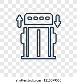 Elevator concept vector linear icon isolated on transparent background, Elevator concept transparency concept in outline style