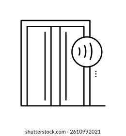 elevator contactless line icon vector. elevator contactless sign. isolated contour symbol black illustration