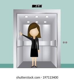 Elevator design over blue background, vector illustration