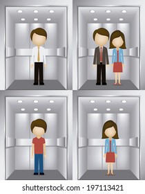Elevator design over gray background, vector illustration