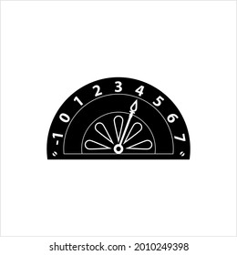 Elevator Dial Icon, Floor Indicator Dial Icon, Level Number Indicator Vector Art Illustration