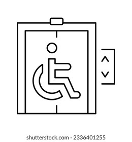 elevator for disabled line icon vector. elevator for disabled sign. isolated contour symbol black illustration