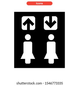 elevator door button icon isolated sign symbol vector illustration - high quality black style vector icons

